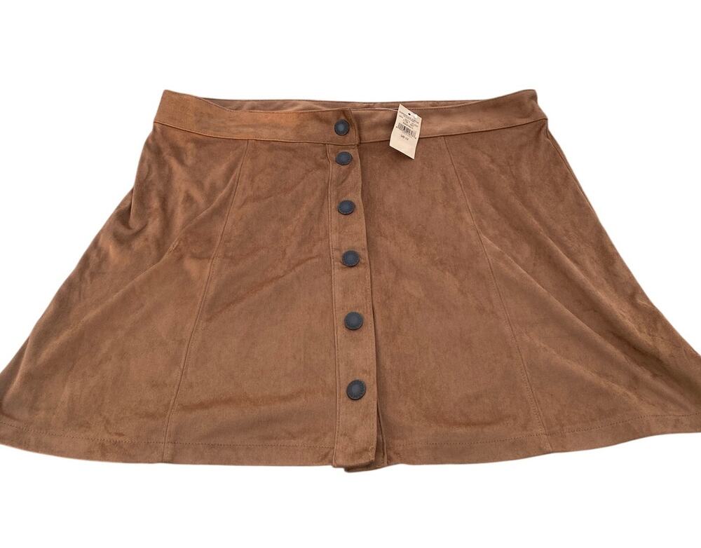 NWT Women's American Eagle Brown Suede-Like Skirt - Size 12